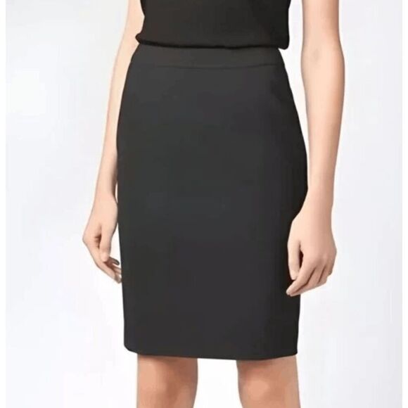 Hugo Boss Veronice Virgin Wool Stretch Blend Pencil Skirt Charcoal Gray Size 8 - Picture 1 of 13